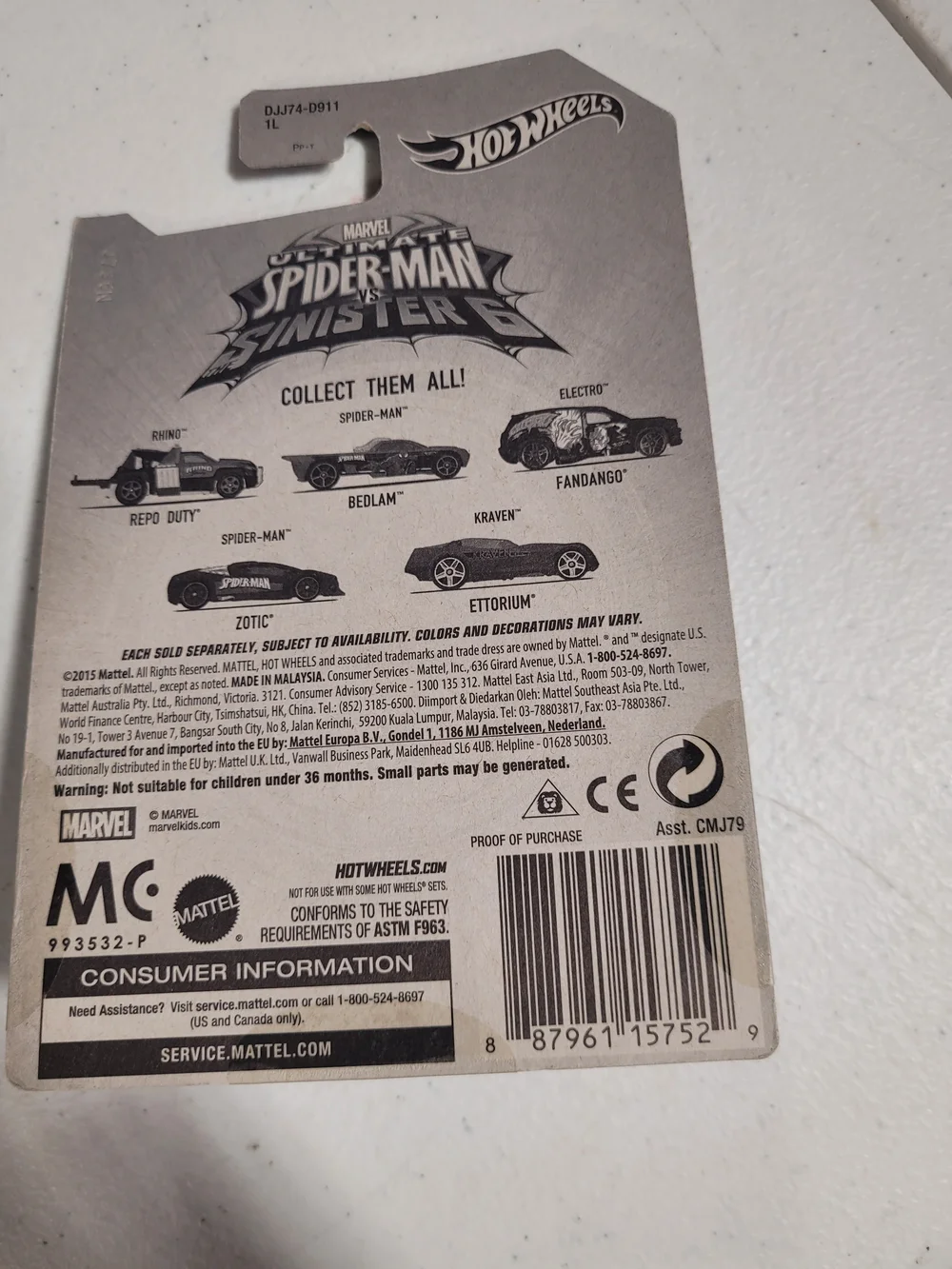 Hot Wheels Marvel Electro Black & Blue Die-Cast Toy Car